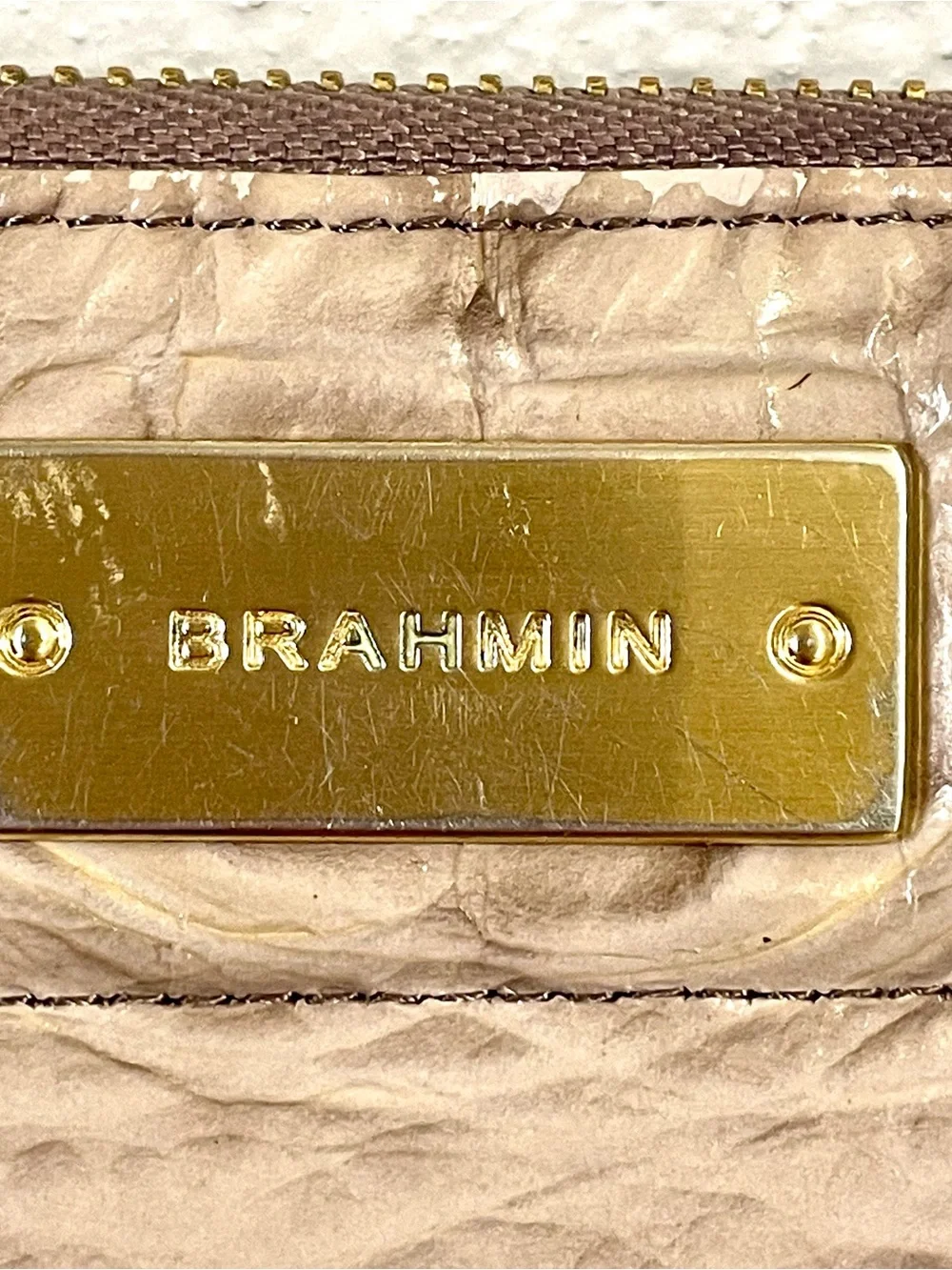 Brahmin taupe croc